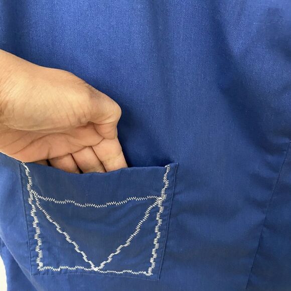 Vintage Ship N Shore Blue Collared Quarter Button Mod Go-Go House  Dress SIze 40 - Picture 9 of 11